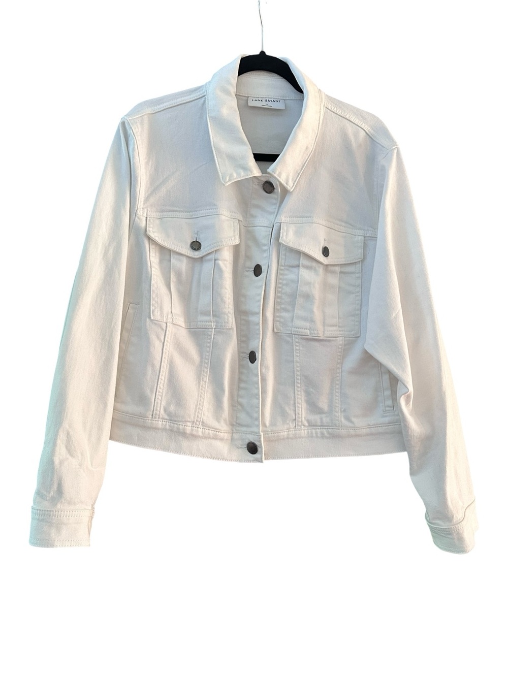 Lane Bryant White Denim Cropped Jacket